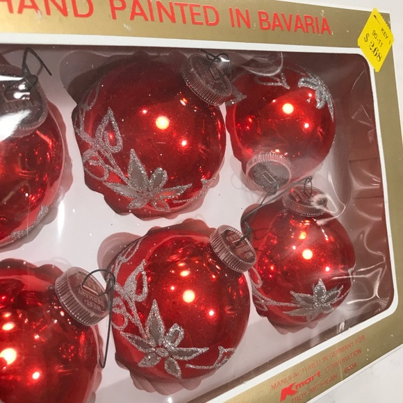 Vintage 3 Boxes Red and Blue Mercury Glass Christmas Ornaments - Picture 9 of 13